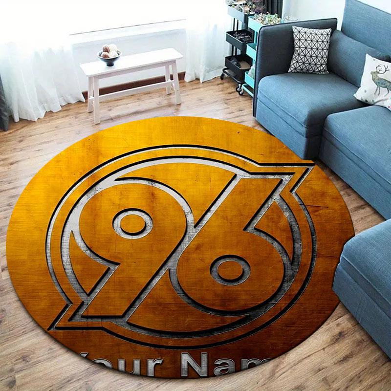 Hannover 96 Custom Name Round Area Rug,Carpet Rug for Living Room Bedroom Sofa Playroom Decor,Non-slip Floor Mat
