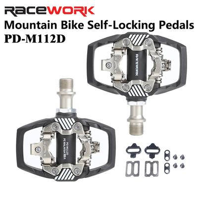 RACEWORK MTB Bike Lock Pedal For Shimano SPD System Nylon Body + Chrome Molybdenum Steel Core Double-sided Locking Footrest