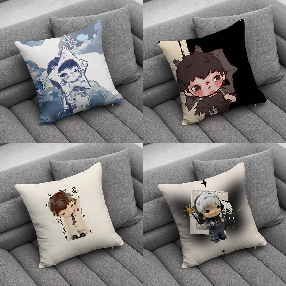 Cartoon Doll HHironoS Pillow Case Pillow Case Living Room Sofa Cushion Cover Suitable For Home Bedroom Room Decoration