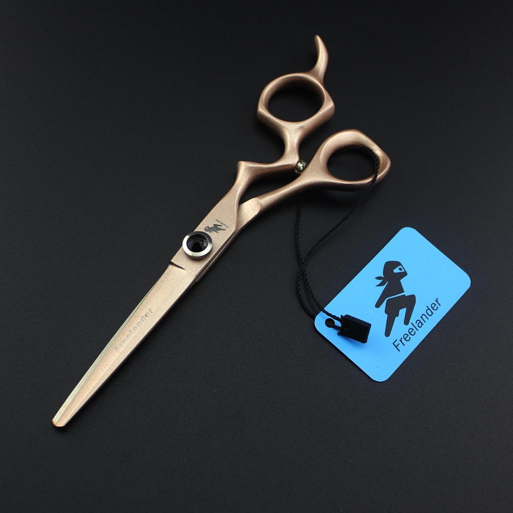 6.0 Inch Curved Handle Hairdressing Scissors, Rich Gold, Barber & Thinning