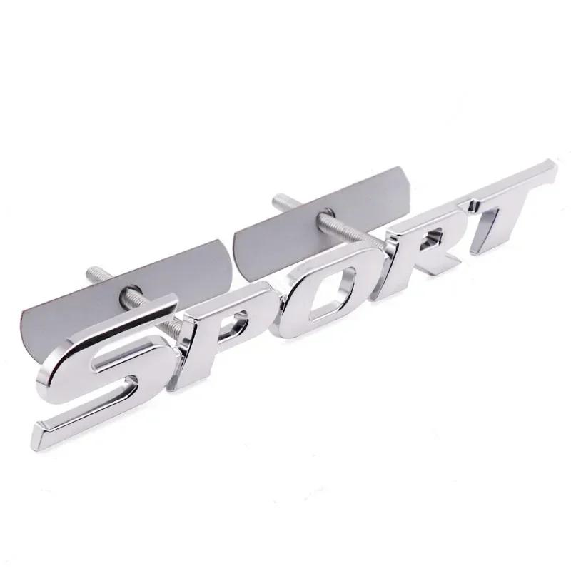 3D Metal Sport Letter Front Grille Car Emblem Badge Decal Sticker For Jeep Toyota Highlander Corolla Rav4 Yaris Car Accessories