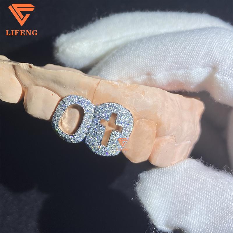 Lifeng Jewelry Custom Luxury Grillz Personality Design VVS Moissanite Hiphop Diamond Grillz Sterling Silver Rapper Teeth Grillz