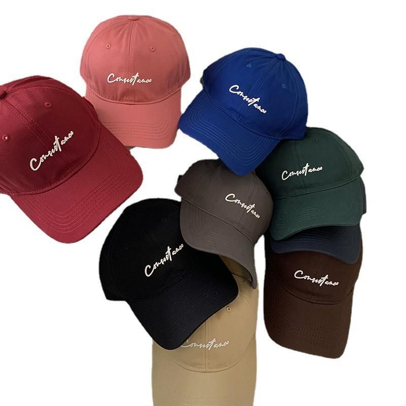 Trendy Letter Design Pink Baseball Cap For Women With Round Top And Brim Bent