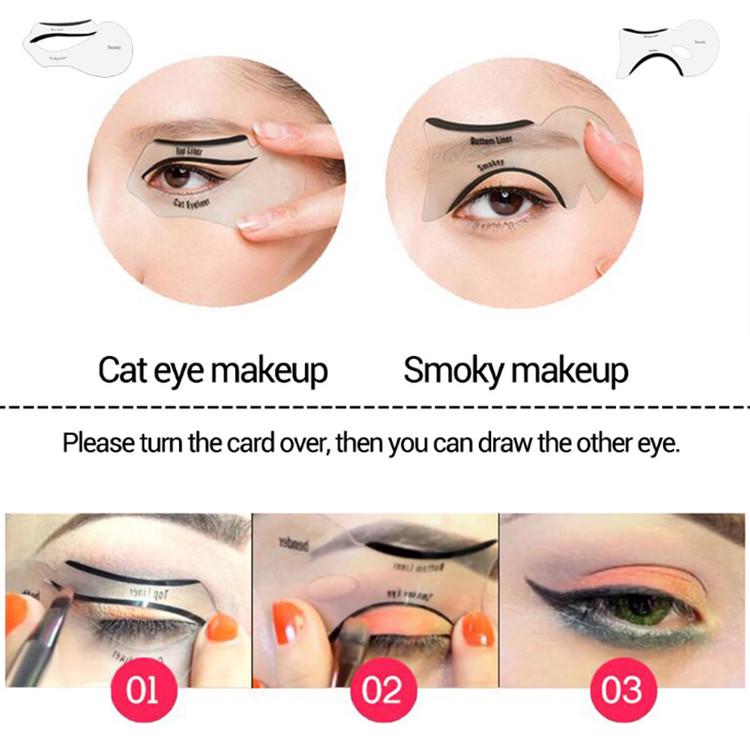 Buy 2pcs Eyeliner Model Cards Female Eyes Beauty Makeup Templates
