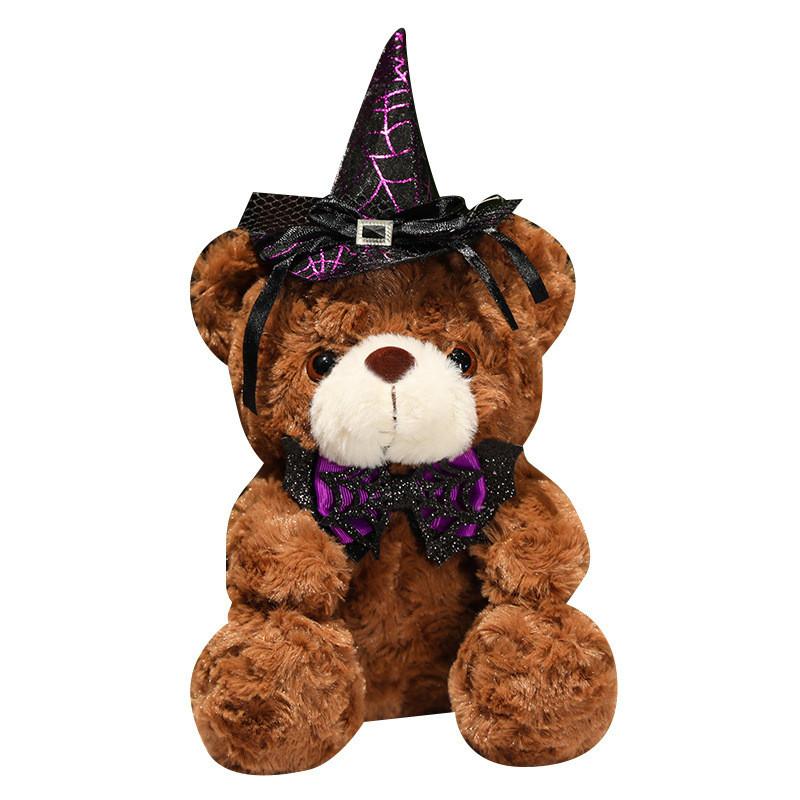 Halloween Hat Witch Teddy Bear Plush Toy Stuffed Doll Bedroom 28cm Decoration