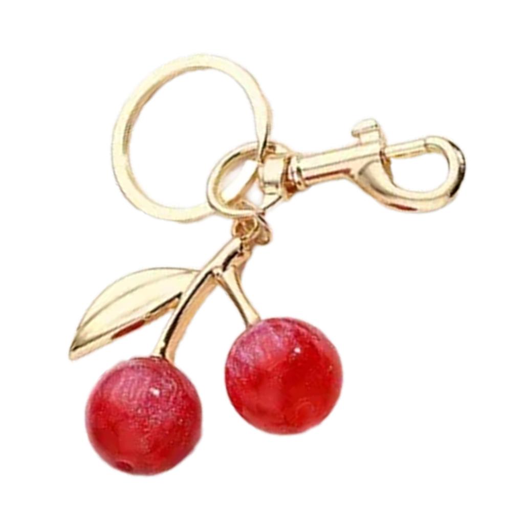 Sparkling Cherry Bag Accessory Fashion Keychain Alloy Resin Texture Cherry Keyrings Perfect for Party and Casual Outfits