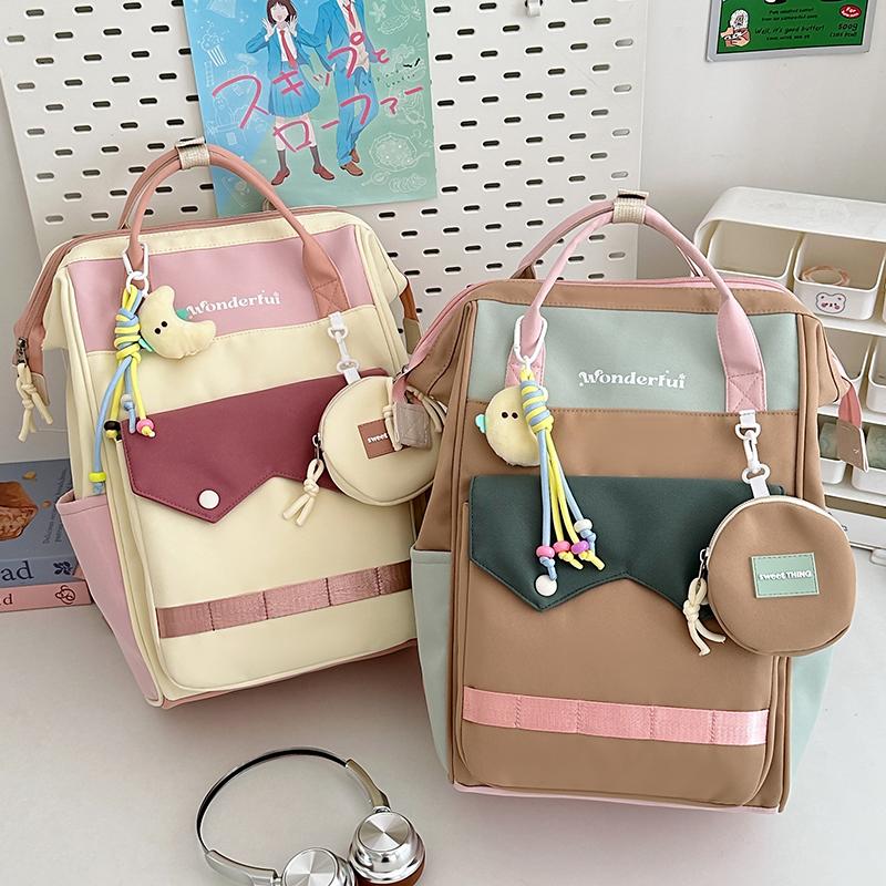 Colorblock Studenten Schultasche Kinderrucksack Leichter Rucksack