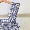 Seaside Blue & White Plaid Beaded Camisole Top + High-Waisted Skirt Set
