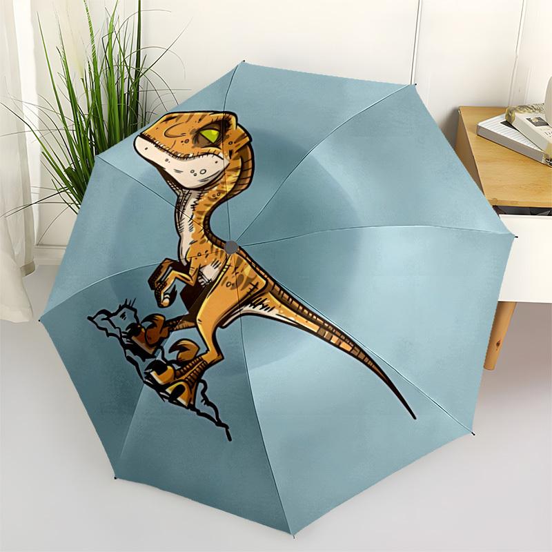 

1pc Dinosaur Prehistoric Automatic Opening/Closing Folding Umbrella with 8 Ribs,Windproof Portable Sunshade Umbrella Holiday gift yy260401088