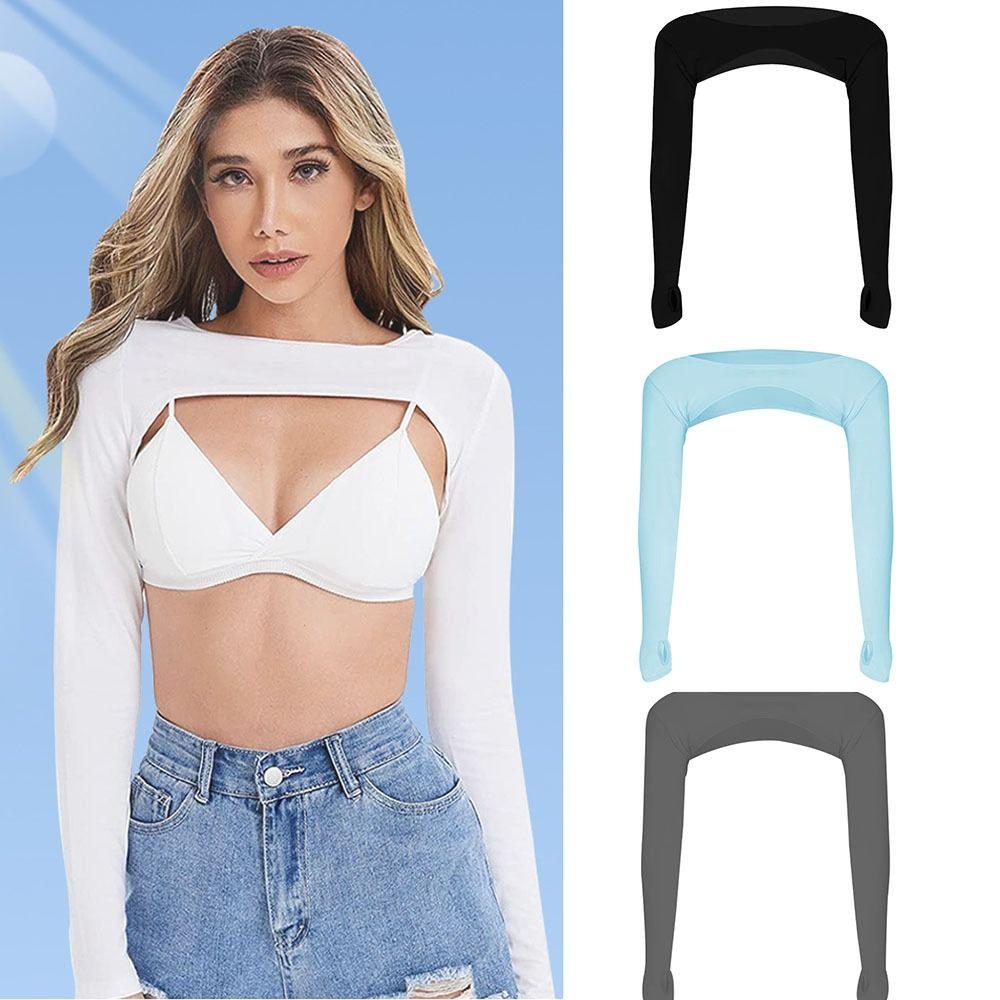 Polyester Ice Silk Sweatshirt Porosity Arm Cover New UV Protective Shawl  Women