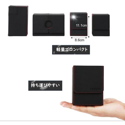 Venssu Deck Case, Trading Card Case with Card Display Window, Holds 100 Cards, Double/Triple Sleeved, Vertical Storage, Two Dividers, and One Top Load