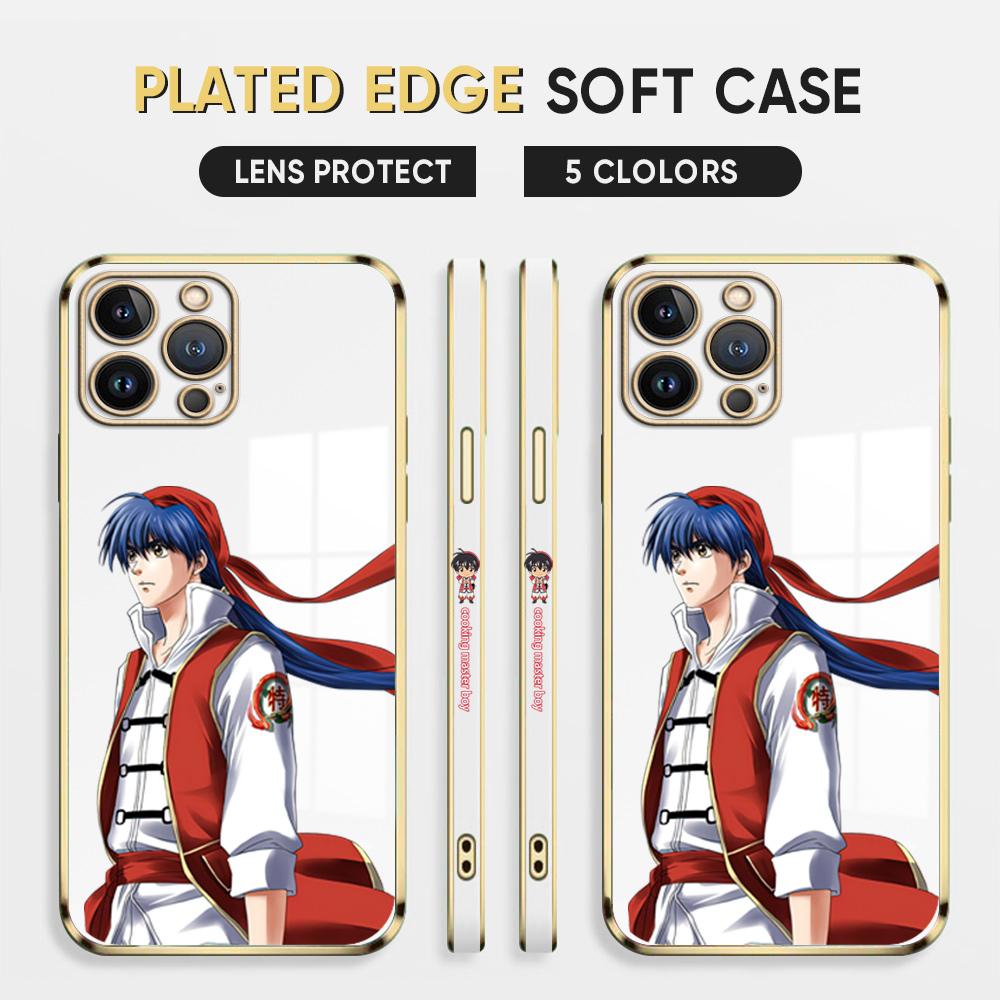 Japonské pouzdro na telefon Anime Plating pro iPhone 11 13 15 Samsung Galaxy A52 Xiaomi Redmi 12C Note 10 Pro Oneplus měkké obaly na smartphone