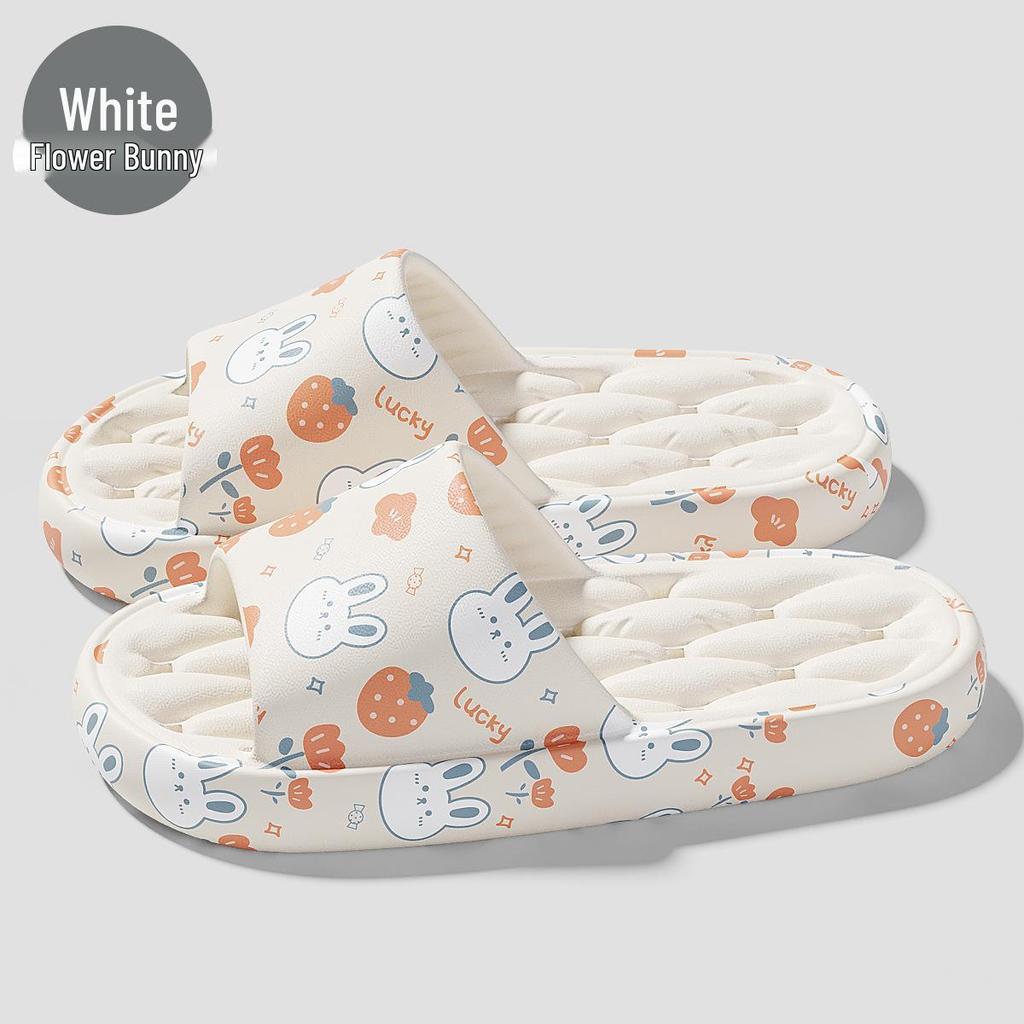 Women's Leakproof Cartoon Print Quick-Dry Slippers - Anti-Slip Soft Sole Sandals for Summer