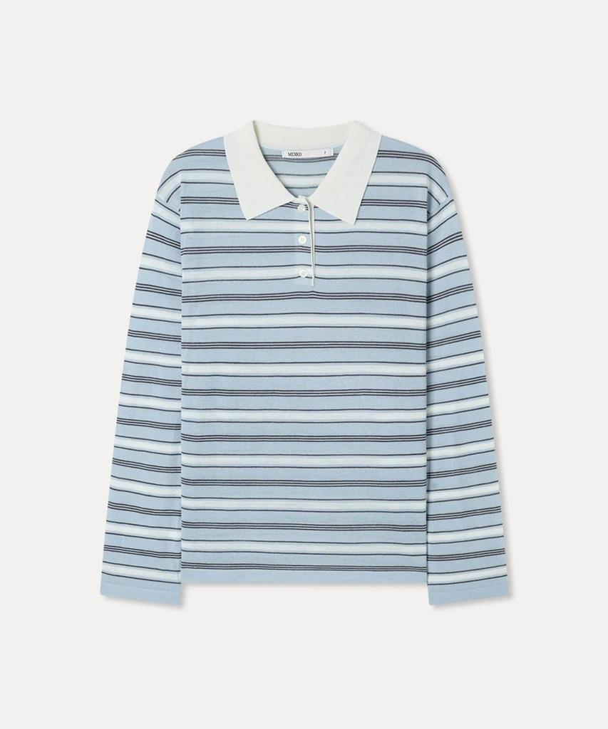 MIXXO Collared Striped Summer Knit Re Kag56Ss_Miwkag71Qt