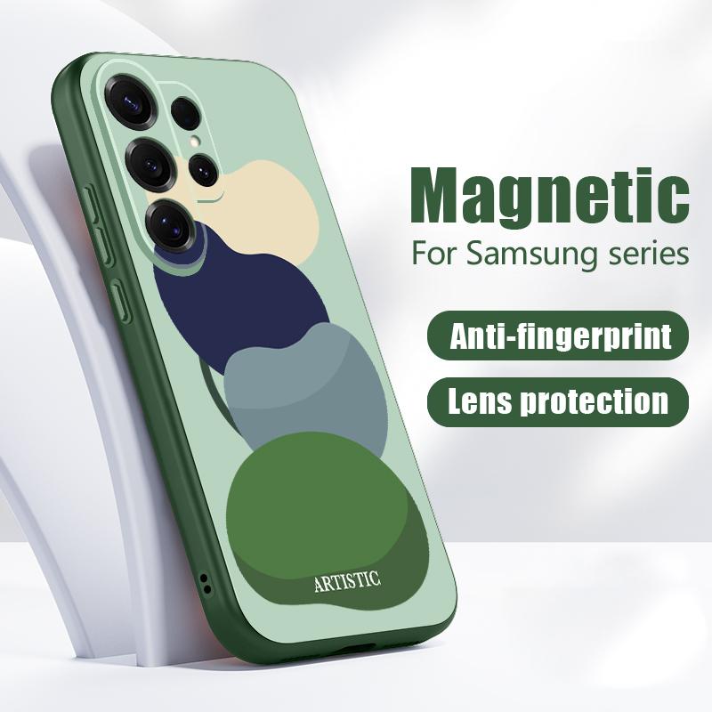 Watercolor Spots Print Case For Samsung S26 Ultra S25 FE S24 S24 Plus A57 A37 A17 A56 A36 A16 A55 A35 A15 A54 5G Magnetic Hybrid TPU+PC Matte Cover