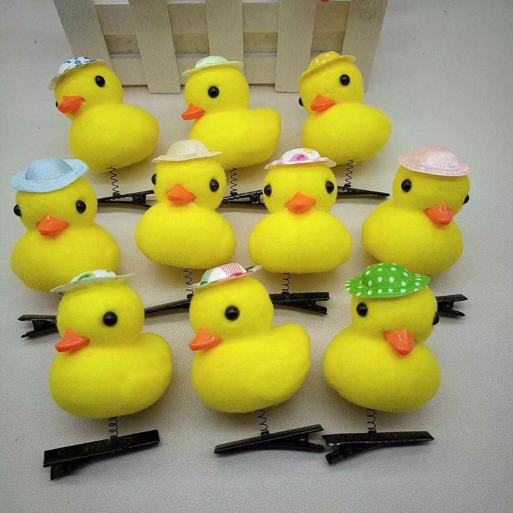 10pcs Little Yellow Duck Spring Hair Clip Cartoon Headwear Hair Styling Tool Hairpin  Hair Accessory