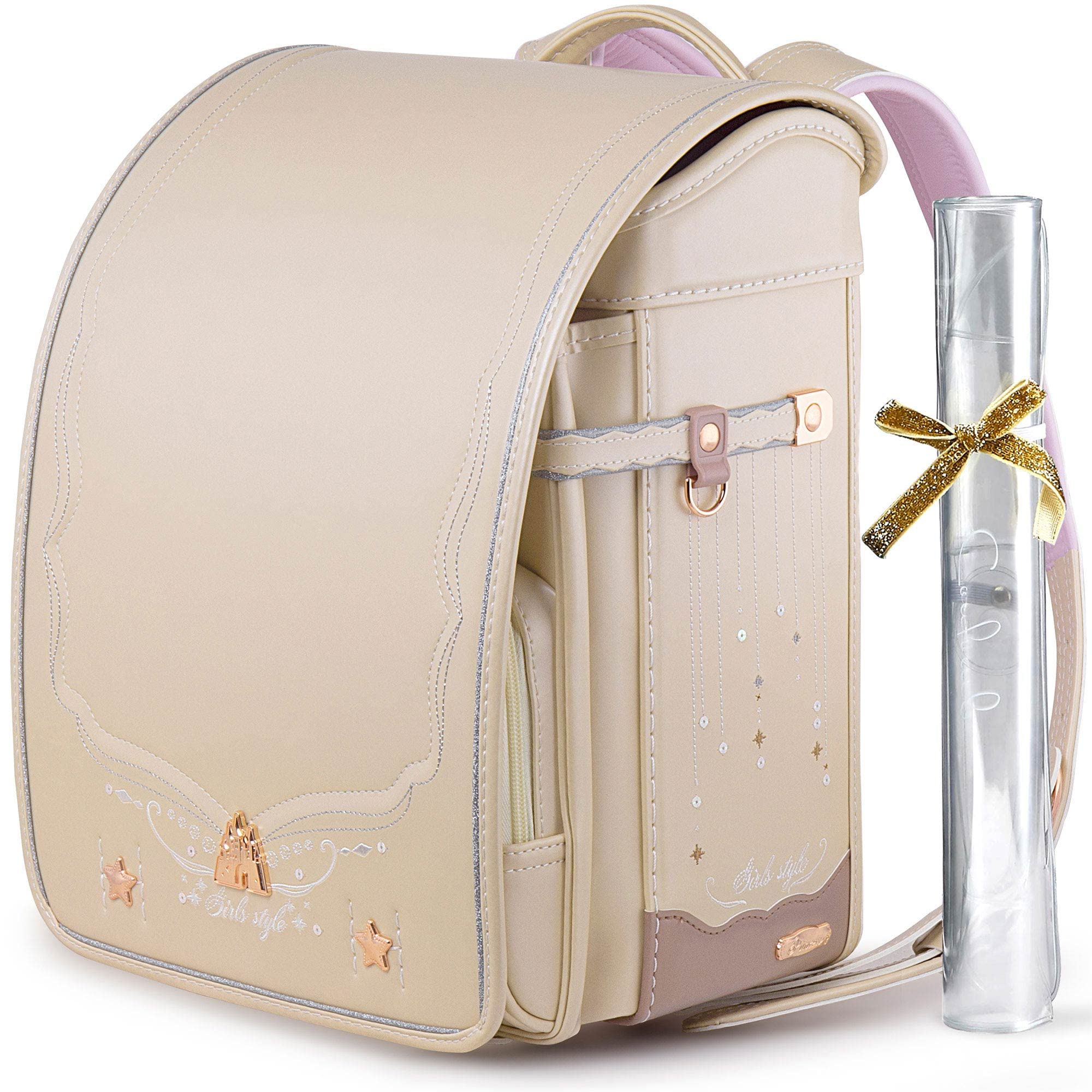 

Ранец Coulomb для начальной школы Премиум искусственная кожа Жемчужная пайетка Светоотражающий Замок Розовое золото Гарантия Девочки, Школа, Ткань, Вышивка, Пресс, слоновая кость