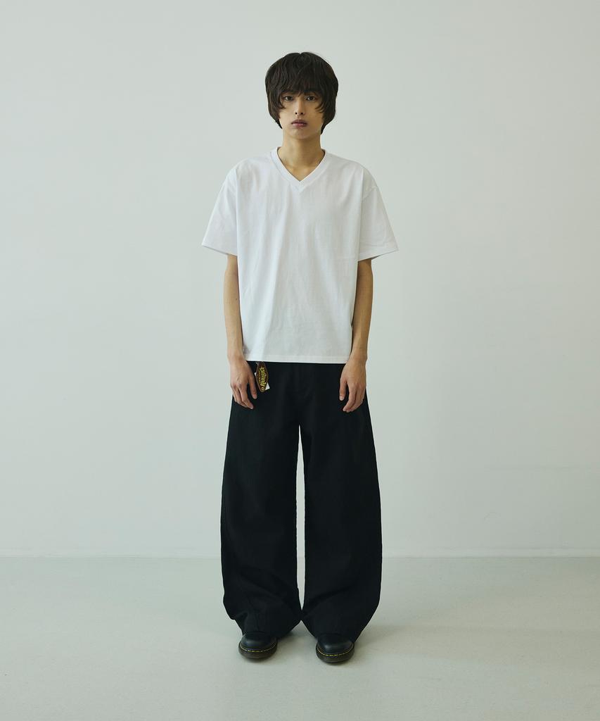 SIGNATURE Twist Curved Cotton Pants [Black]
