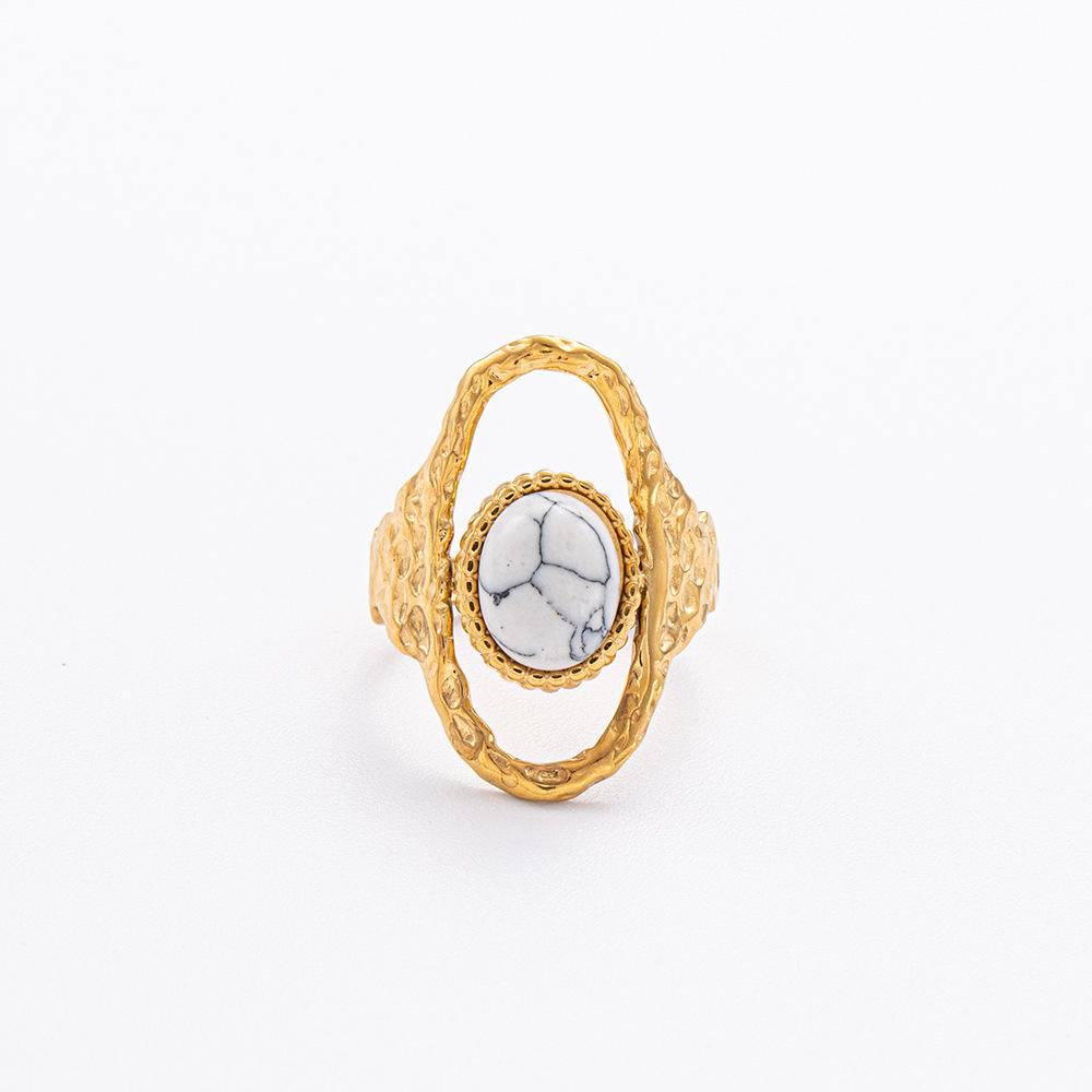 Edelstahlschmuck Pfauengrün Titanstahl mit Jadering Edelstahl Senior Sinn für Luxus Licht Farbverlust Sommer Weiblich