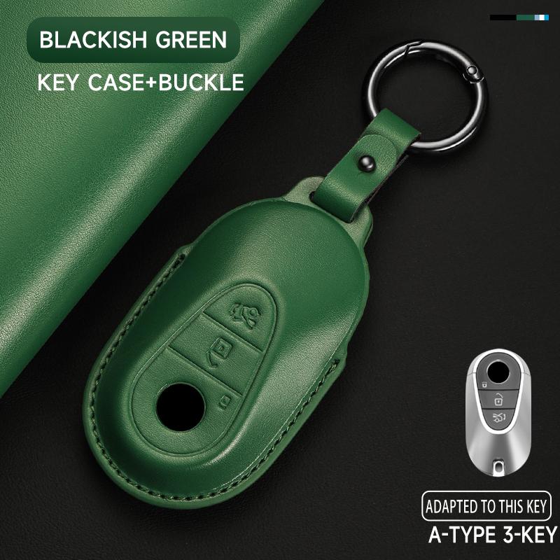 Genuine Leather Car Key Case Cover Key Bag For  Mercedes Benz A C E S G Class GLC CLE CLA GLB GLK GLS Protect Set Accessories
