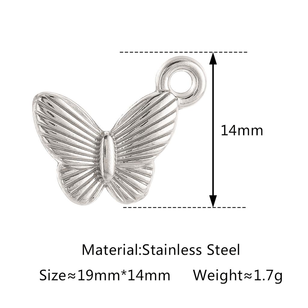 3Pcs Rose Flower/Daisy/Clover/Bee/Butterfly Charms Stainless Steel Pendant DIY Necklace Bracelet Earring Jewelry Making Finding