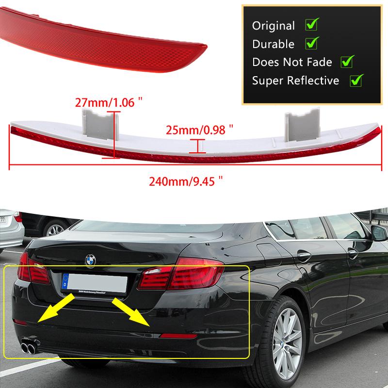 

Для BMW 5 серии F10 F18 F11 F07 2010 ~ 2016 63147203237 63147203238 Автомобильный стоп-сигнал, задний бампер, отражатель, задний фонарь, сигнал