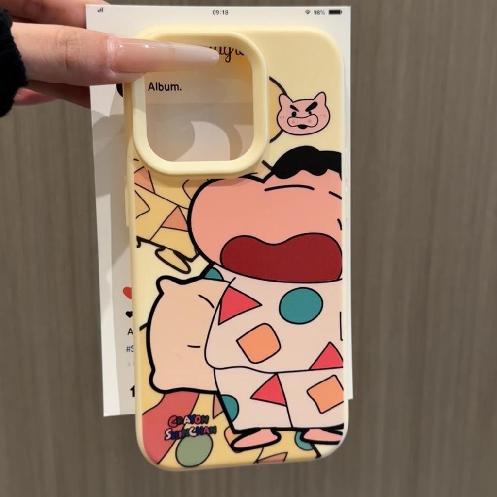Cute Crayon Shin-chan for iPhone Apple 16/17 Promax Phone Case 15 Liquid 13 Cute 14 Soft