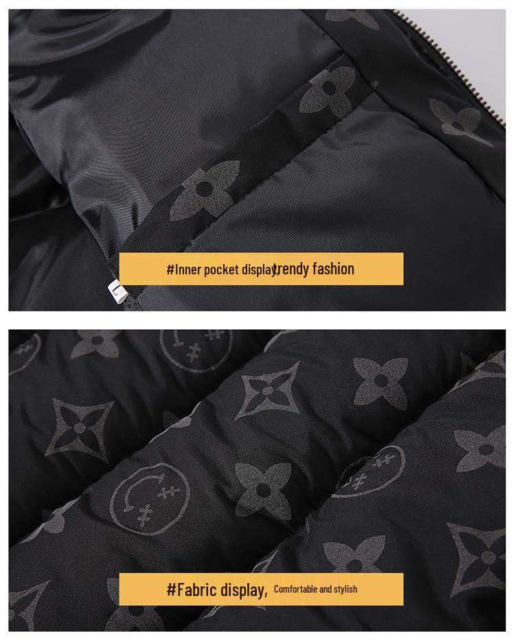 Korean Style Reflective Letter Cotton Vest: Warm, Hooded, Slim Fit Sleeveless Jacket for Men