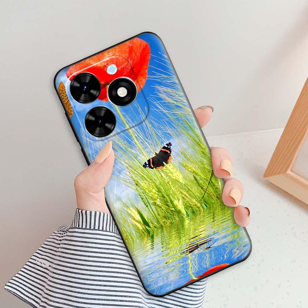 For Tecno Spark GO 2024 Case For Spark GO 2023 Cover Black Edge Soft Silicone Phone Cases For Spark GO 2022 Shell Bumper Funda