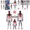 Spider-man Ps5 Miles Morales T.r.a.c.k. Costume da Cosplay Bianco per Adulti