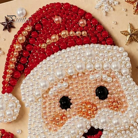 Set Creativo Attività Festiva Pittura con Perle Finte Natalizie Fai da Te Kit Artistico, Carino Kit di Perline 3D Regalo Fatto a Mano per Bambini Artigianato Adulti Principianti, Kit Gemme Parete Casa