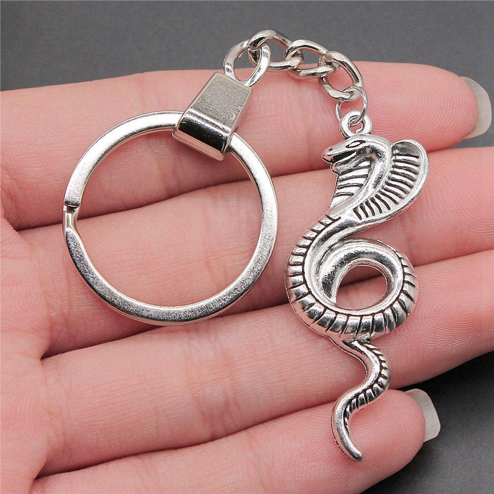 Dinosaur Animal Prehistoric Creature Pendant Antique Bronze Metal Keychain with 30mm Ring for Women High Quality