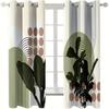 2pcs Nordic Modern Simple Green Palm Leaves Digital Printed Curtain Living Room Curtains Grommet Top Curtains Living Room Office