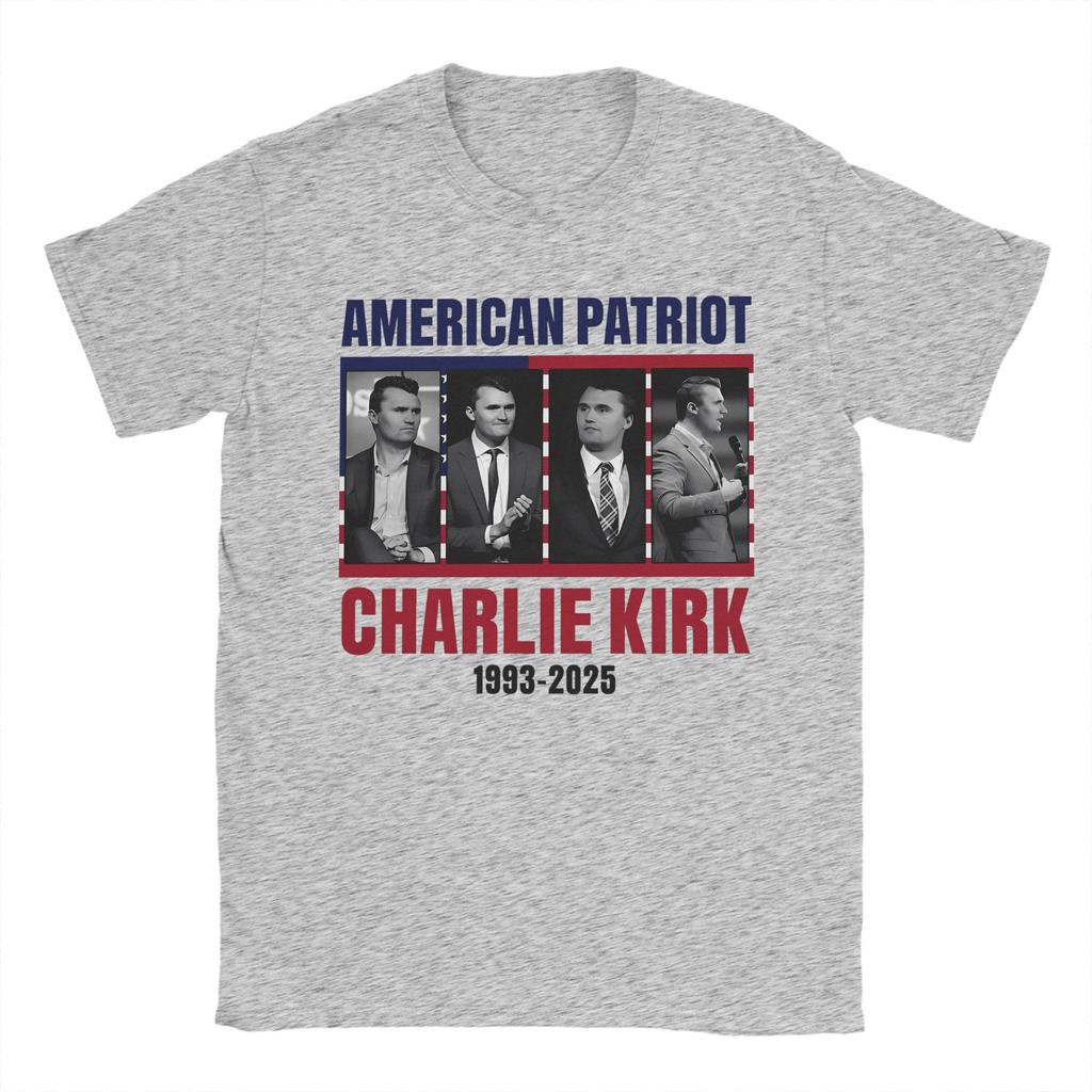 Mens TShirt Charlie Kirk American Patriot Creative 100 Cotton Tee Shirt Short Sleeve T Shirt Round Collar Clothes Present
