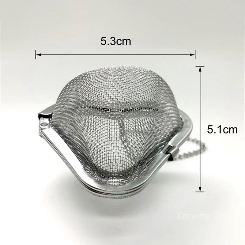 Oval Heart Sphere Shape Spice Seasoning Tea Strainer with Chain Stainless Steel Mesh Ball Tea Coffee Filter Basket Infuser Tools