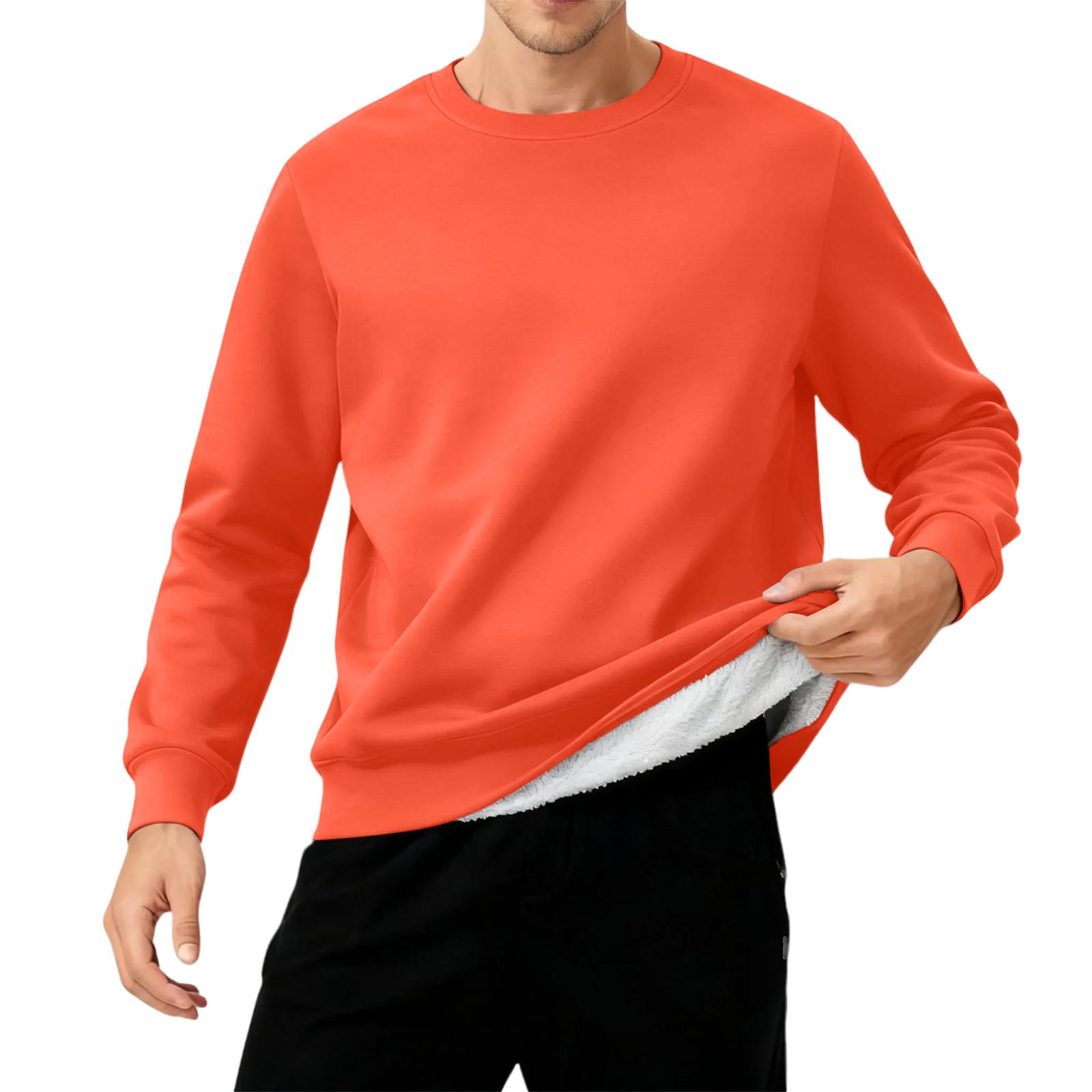 

Чоловічий світшот з круглим вирізом, на флісовій підкладці, товстий, однотонний L помаранчевий