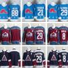 Camiseta de Hockey sobre Hielo para Hombre Colorado Avalanche 29 8 88 Bordada Manga Larga Uniforme de Juego Jugadores Adultos