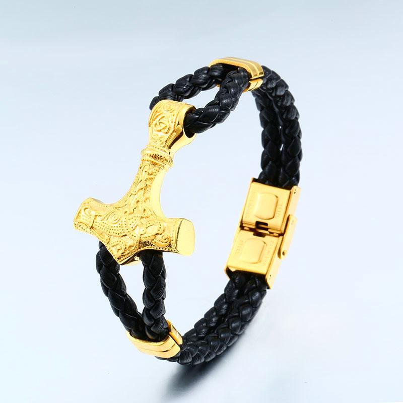 Nordic Stainless Steel Bracelet Popular Jewelry Design for Men Thor's Hammer Jewelry