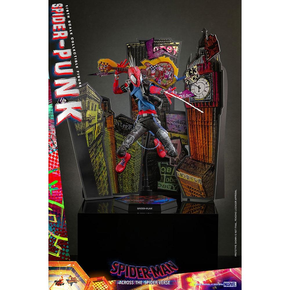

Spider Man 1 6 Movie Masterpiece Fully Poseable Figure Spider Man Across The Spider Verse Spider Punk