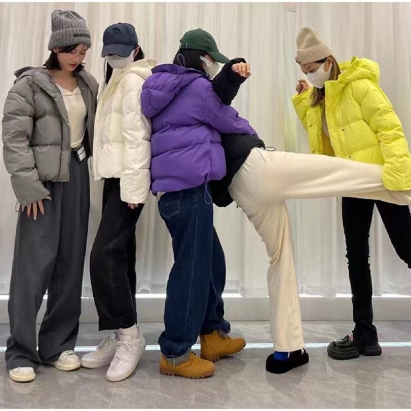 Winter Bud Hat Down Cotton-padded Jacket Women's Short Loose Thick Bread-padded Jacket