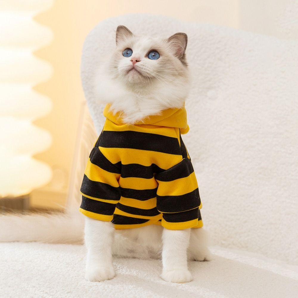

Cute Pet Halloween Hoodies Comfortable Pet Bee Transformation Suit Dog Bee Hoodie for Dogs Cats