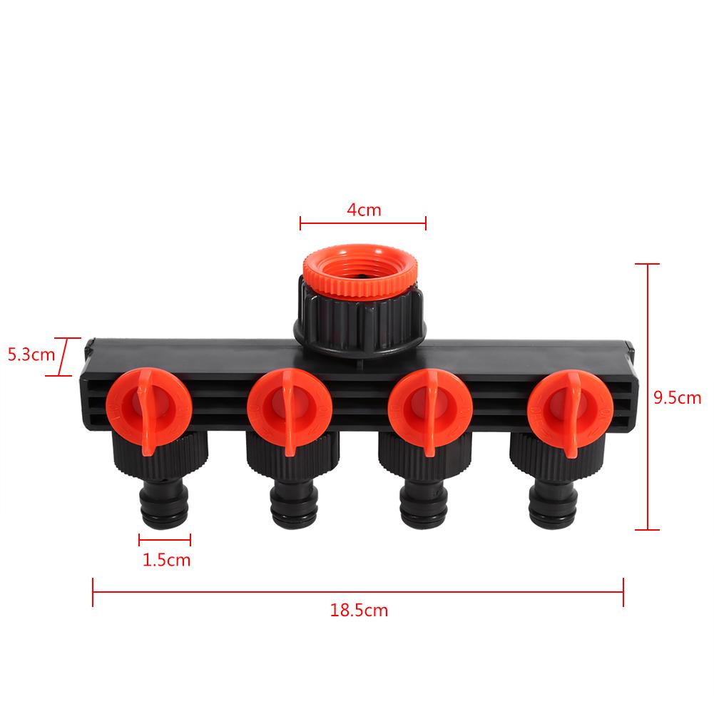 Hose Pipe Splitter Plastic Drip Irrigation Watering Agricultural 4 Way Tap Connectors Garden