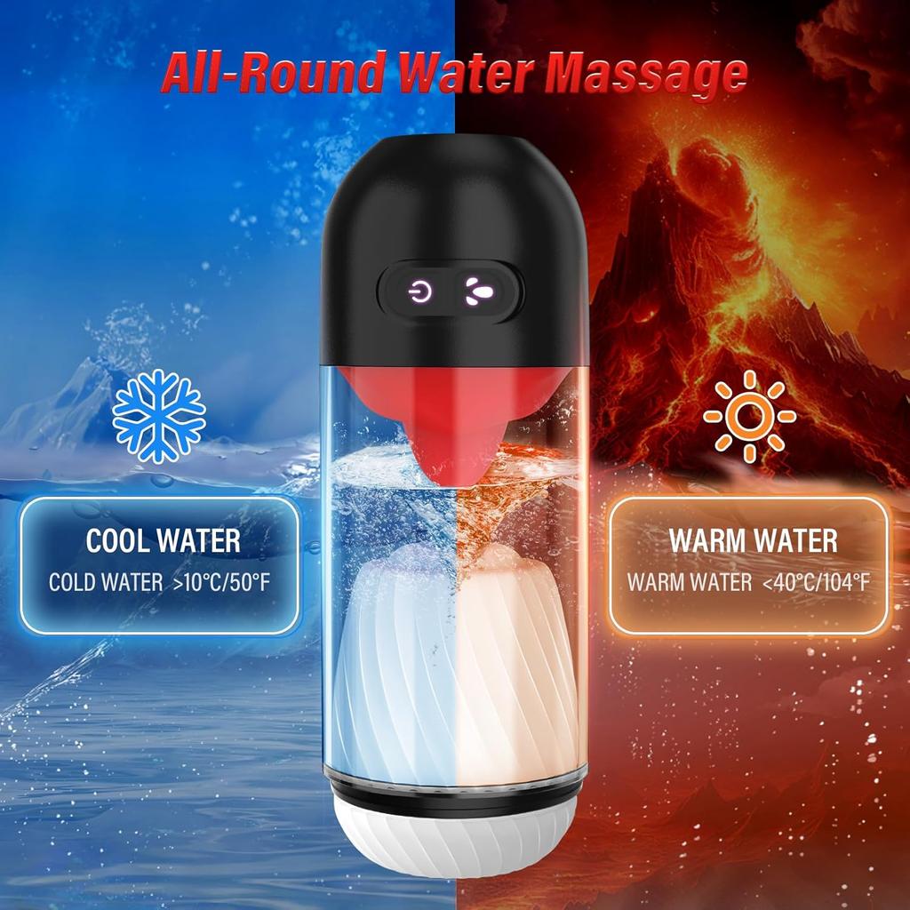 Penis Vibrator with APP Control 9 Vibrations and 360° Tongue Licking, Men's Pocket Penis Stimulator Penis Trainer Pump Male Adult Sex Toys