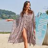 Printed Shirt Beach Jacket Bikini with Sun Protection Cardigan Vacation Swimsuit Blouse