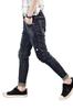 JOJO DESIGN Elastische Skinny-Feet-Jeans im klassischen Rosendesign aus Baumwolle, Größe Klein, Herrenjeans, Dunkel,