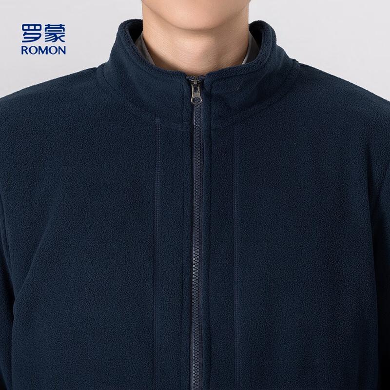 Romon Men's Stand-Collar Double-Sided Fleece Jacket