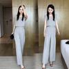 Women's 2025 Summer High-End Fashion Set: Stylish Slimming Loose Wide-Leg Pants Two-Piece