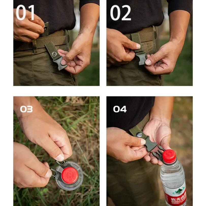 6pcs Camping Webbing Buckle Hook Water Bottle Holder Clip Outdoor Military Nylon EDC Climb Carabiner Belt Backpack Hanger