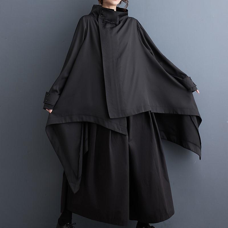 Long Sleeve Plus Size Black Casual Loose Autumn Spring Jacket Coat Women Tops