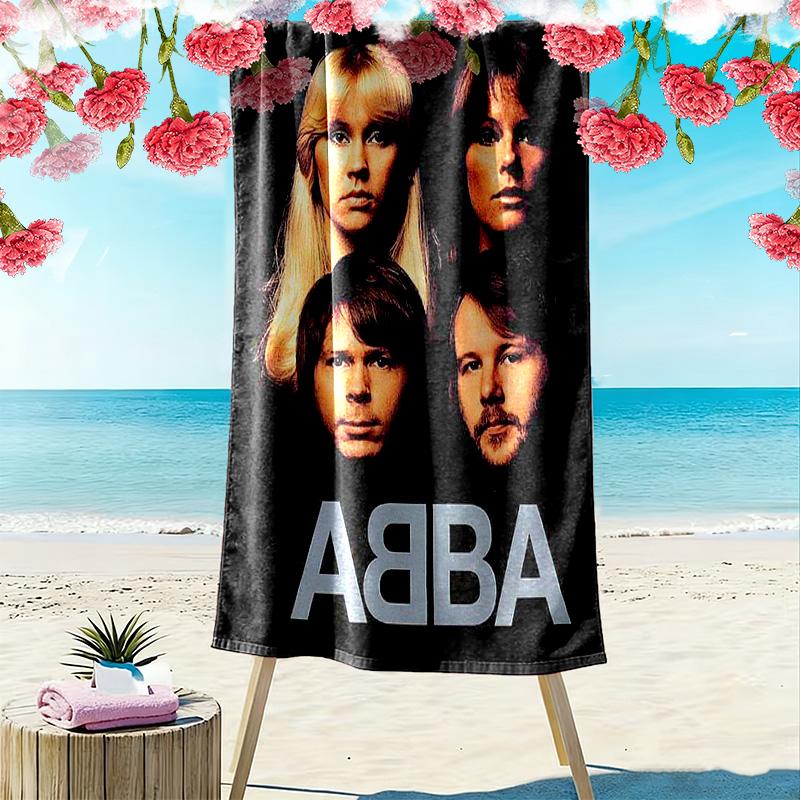 ABBA Iconic Band Legacy Beach Towel Portable for Travel Beach Seaside Quick-drying Swim Towel Swim Fashion Printing Outdoor Picnic Beach Mat